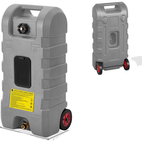 Bidon d'essence, capacité de 15 gallons, pompe de transfert manuelle, GRIS (1/2)
