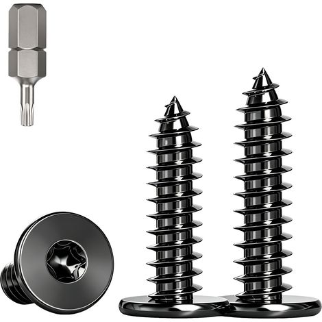 20 Pièces Vis à Bois M5x30 Torx Tête Plate Noire Inox A2 V2A 304 (1/5)