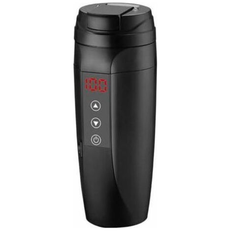 SABIR 12V/24V 90W Voiture Chauffage Tasse Eau Chaude Électrique Bouilloire Tasse Bouteille En Acier Inoxydable 450ML avec 25-100℃ Contrôle De Température pour Café Thé Lait Noir (1/5)