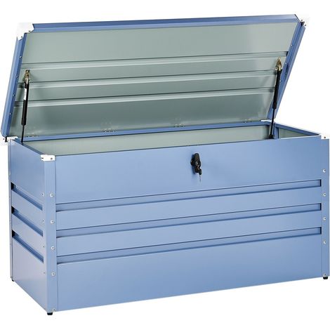 Cassapanca da esterno in acciaio zincato blu 132 x 62 cm Cebrosa