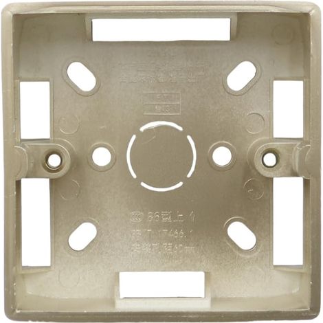 86 - Cadre en saillie - Plaque frontale - Prise simple - Boîte de raccordement en saillie - Convient pour les applications haute ou basse tension (doré) (1/5)