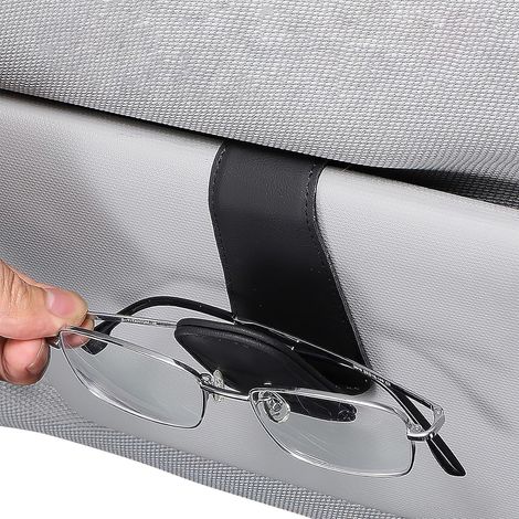 Soporte genérico para gafas de coche, clip de cuero para visera, clip magnético para visera, para gafas de sol, tarjetas y billetes.