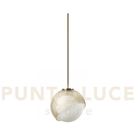 BLOOM LAMPADARIO A SOSPENSIONE 1 LUCE ATTACCO E27 LAMPADINA INCLUSA L.17CM OTTONE