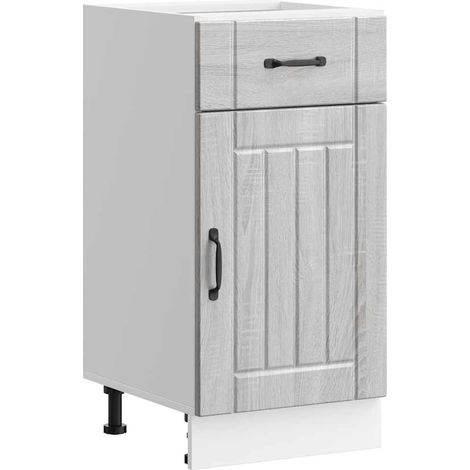 Kitchen Base Cabinet Lucca Grey Sonoma Engineered Wood vidaXL