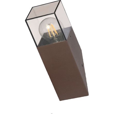 Trade Shop - Schräge Wandleuchte für Outdoor E27 in Rust Aluminium Balkon Terrasse IP44 B250-C -