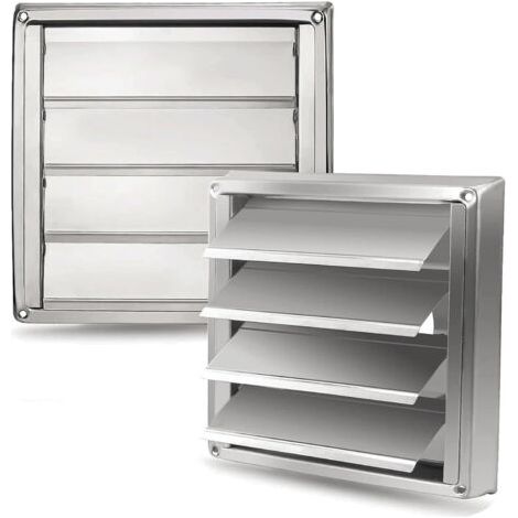 QORVA-Grille d'Aération en Acier Inoxydable 150 mm -Résistante aux Intempéries avec Volets de Fermeture Automatique Anti-Retour-Parfaite pour Sèche-linge,Hottes, Ventilations,Conduits d'Échappement