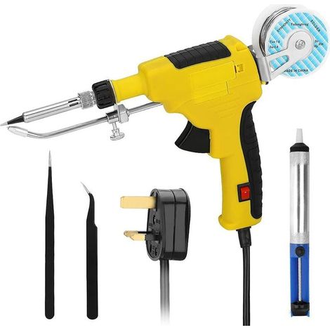 Kit de fer à souder électronique, outils de soudage pour pistolet à souder 60W Ensemble de fer à souder avec pistolet à souder / 2 pinces/pompe à dessouder/fil d'étain (Réglementation européenne) (1/5)