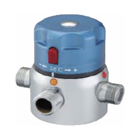 Diff – Mitigeur thermostatique collectif 20x27 75 l/min – Débit 75 l/min – Température réglable à 38 °C – Sécurité anti-brûlure (1/2)