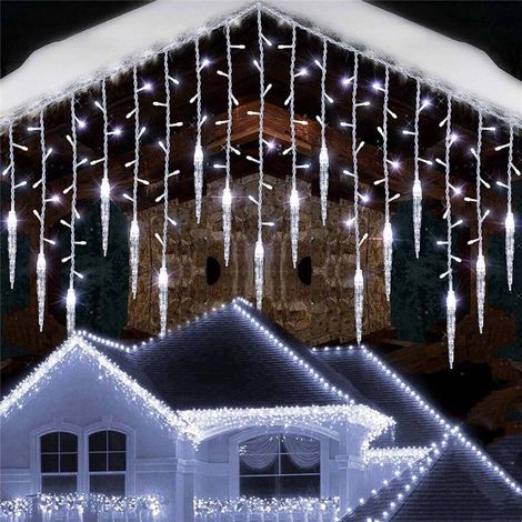 Guirlande lumineuse LED extérieure en forme de glaçons, rideau de pluie féerique, Noël (1/4)