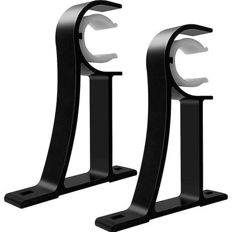 jeu De 2 Supports De Tringles Rideaux En Mtal Noir Robuste Pour Tringles Rideaux De 26 28 Mm (1/5)
