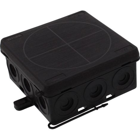 Wiska 10109588 Abzweigkasten (L x B x H) 86 x 86 x 41 mm Schwarz (RAL 9005) IP55 1 St.