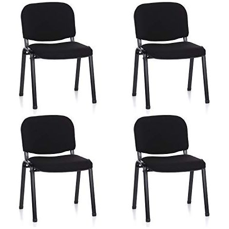 Chaise visiteur / chaise de conférence XT 600 lot de 4, noir / noir hjh OFFICE