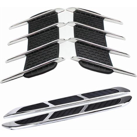 2 paires de sorties d'air simulées, imitations de branchies de requin professionnelles-37X4cm