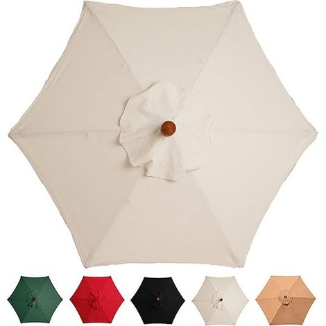Toile de rechange pour parasol 3M, 6 bras, toile de jardin, toile seule / Blanc (1/4)