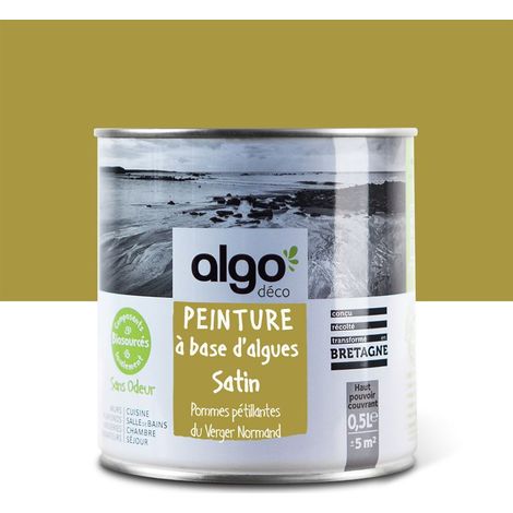 Peinture écologique Algo - Satin - Verte Pommes Pétillantes du Verger Normand - 0.5L (1/5)