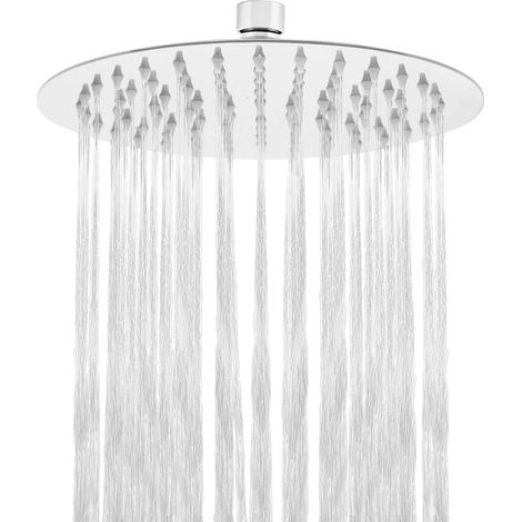 ZOLGINAH Tête de Douche Pluie en Acier Inoxydable Pomme de Douche avec Buses Anti-calcaire de 8 pouces/20cm Finition Chrome Poli (Miroir), Format Rond. (1/5)