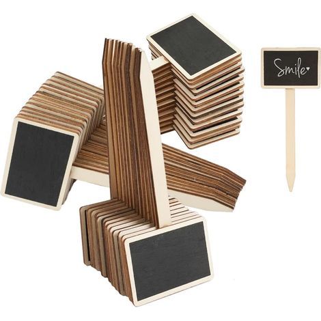 30 Pièces Étiquette de Jardin T-Type, 15 x 6.5cm étiquettes de Plantes en Bois Noir , Étiquettes Rectangulaires en Bois pour Plantes (1/5)