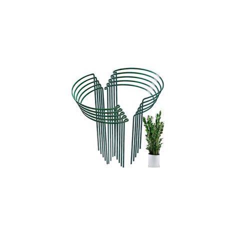 Lot de 10 piquets de soutien demi-rond pour plantes – Fer durable – 20 x 35 cm – Pour tomates, pivoines, hortensias, plantes grimpantes (1/5)