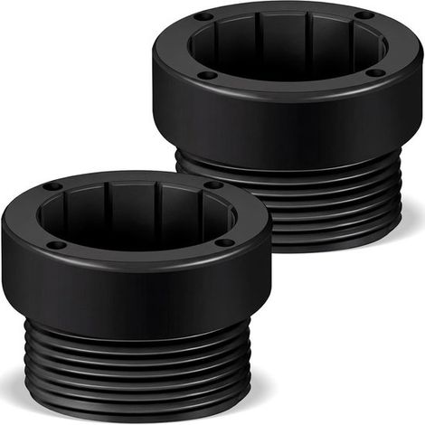 Juego de 2 adaptadores para mástiles de sombrilla,con rosca incluida,aptos para mástiles de sombrilla y patios,con un inserto de 4,5 cm (negro) (1/5)