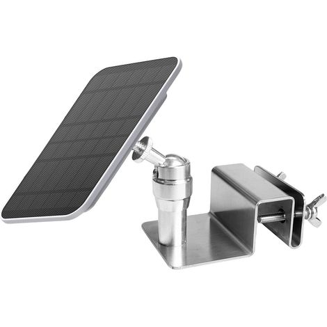 Support de gouttière en acier inoxydable pour , panneau solaire Arlo, support de montage réglable pour obtenir le soleil, installation sans perceuse pour caméra à vis 1/4, couleur argentée.2pcs (1/4)