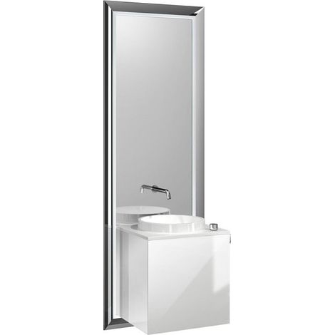Juego de lavabo TOUCH PURE 45cm Fr óptico blanco mango recto marco negro