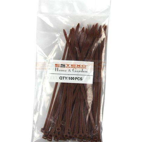 100 fixateurs de câble pour PVC tapis de protection de la vue marron