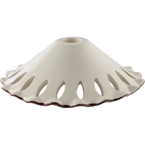 Diffusore In Ceramica Decorata A Mano Bianco E Marrone Diametro 30 Cm (1/2)
