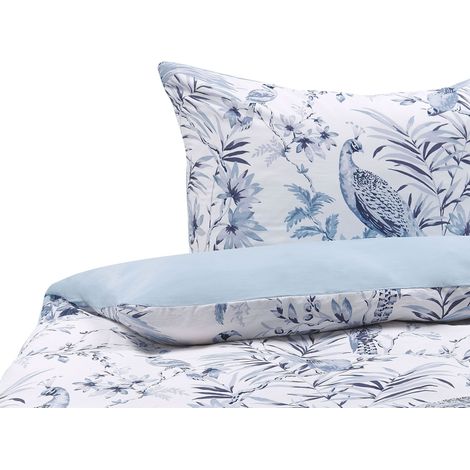 Bettwäsche-Set BALLARD Baumwollsatin 135 x 200 cm Blau