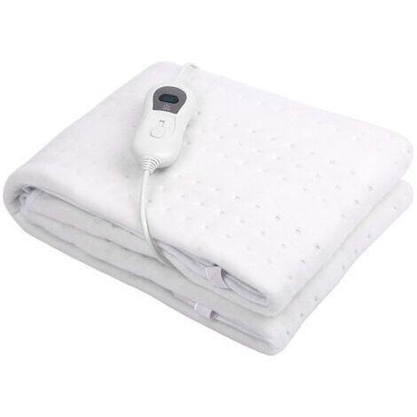 Sous-couverture électrique, 150 x 80 cm, arrêt automatique, protection contre la surchauffe, 3 réglages de température, lavable, chauffe-matelas adapté à tous les matelas standard (1/5)