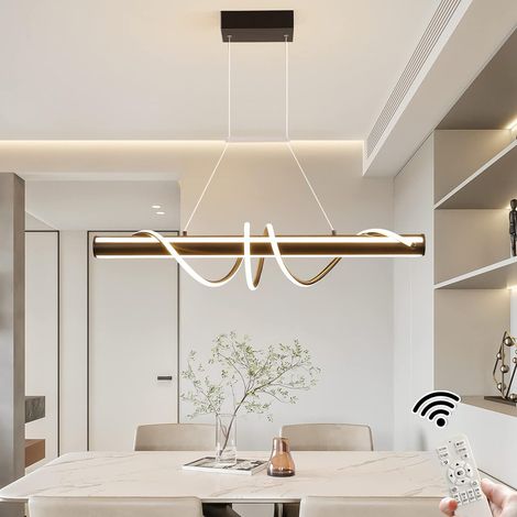 Spiral LED Pendant Light Kitchen Lights Ceiling Dimmable Chandelier with Remote Control Chandelier Ceiling Light Elegant Hanging Lamp for Kitchen Island Dining Room Living Room Bedroom 91cm (1/4)