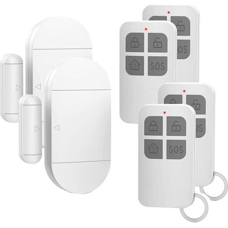 Alarme de porte, détecteur d'ouverture de porte avec sirène de 130 dB, alarme magnétique sans fil pour portes et fenêtres, placards, maison et bureau (lot de 2) (1/4)