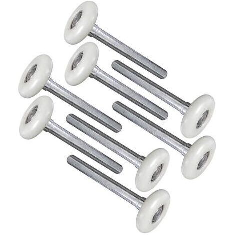 BUNTHAUS Lot de 8 rouleaux de porte de garage en nylon durable de 4.6 cm 6200ZZ roulement à billes tige de 120 mm (rouleau de porte de garage 120 mm)