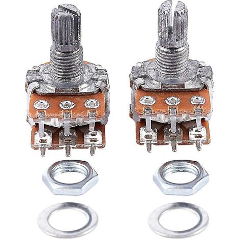 2 potentiomètres linéaires doubles B20k 20 kΩ, axe de 8 mm, pour montage sur circuit imprimé (1/5)
