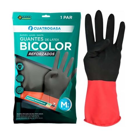 Paar verstärkte zweifarbige Latexhandschuhe – G, CUATROGASA. (1/3)