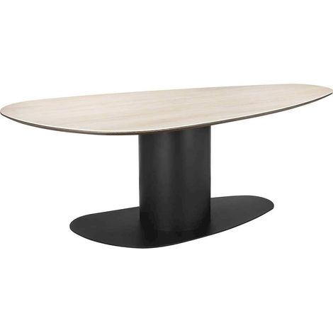 Table à dîner ovale 220 cm MDF élégant - Beige sable doux (1/3)