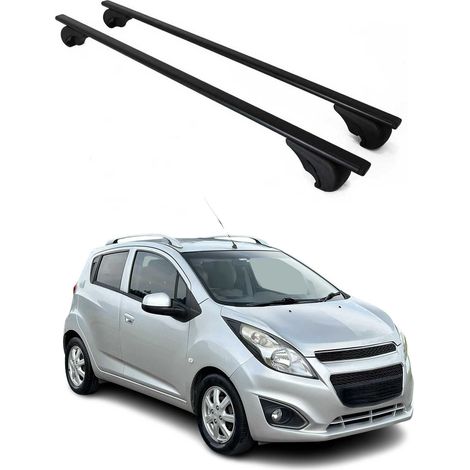 OMAC Dachträger Querträger für Chevrolet Spark M300 2010-2015 – Abschließbar – Max. 75 kg – 2 Stangen Stahl Schwarz (1/5)