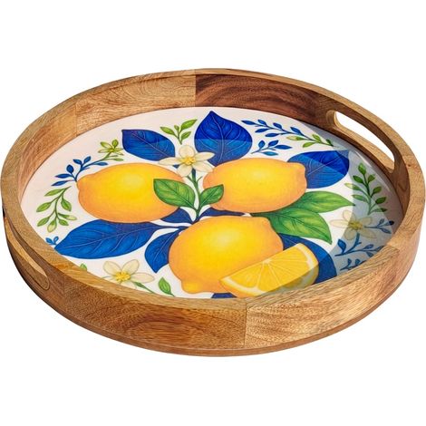 Signes Grimalt Bandeja De Decoración Novedad  Bandeja Limones Novedad Marrón 35x35x5cm 39315