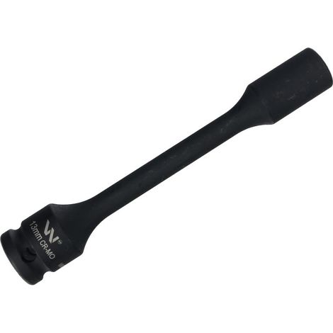 Vaso de impacto de 1/2", hexagonal delgado y muy largo, fabricado en acero CrMo de 13 mm, longitud 150 mm, utilizado en mecánica para llaves de impacto, Waryński (1/2)
