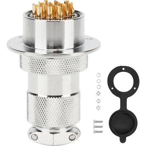 Fiche de connexion aviation compacte 14 broches AC DC 250V, prise mâle femelle résistant aux branchements et débranchements, performance stable pour usage électrique. (1/5)