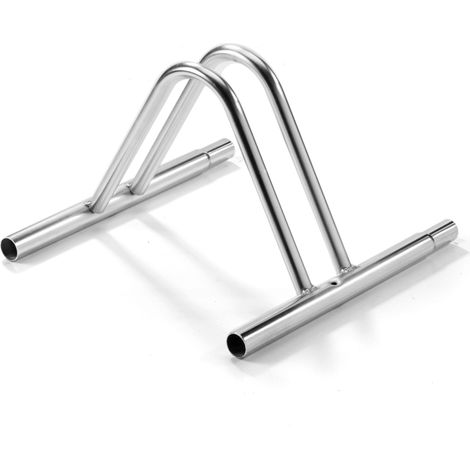 ANDRYS - Rastrelliera Porta Biciclette a Terra 1 Posto, con Foro per Fissaggio, con Confica per Collegare i Porta Biciclette, Zincato, Colore Argento, 38.5 x 38 x 26 cm