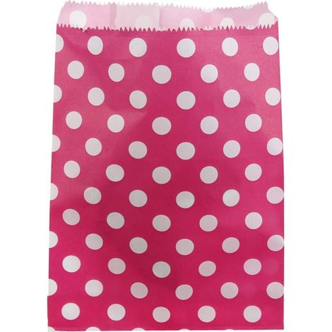TrAdE Shop Traesio - 60 Sacchetti Sacchetto Busta In Carta Rosa Pois 16x13 Cm Confettata Caramelle - (1/2)