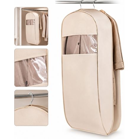 2 Pièces Housse de Protection à Suspendre en Tissu, 58×130 cm, Housse Anti-Poussière pour Manteaux et Doudounes (1/5)