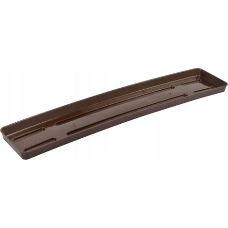 Soporte rectangular para macetas de balcón, 60 x 2,3 cm, color marrón.