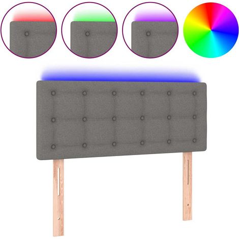 Maison Exclusive - Cabecero con LED de tela gris oscuro 80x5x78/8 (1/5)