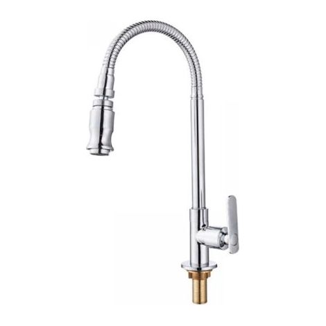 Robinet cuisine rotatif 360° en inox, col flexible, eau froide Parfait pour buanderie, jardin ou petite cuisine