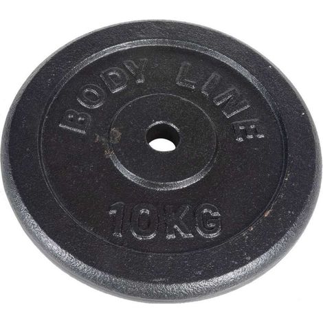 Disco in ghisa peso 10 kg e diametro 25 mm - allenamento con bilanciere - ginnastica a casa