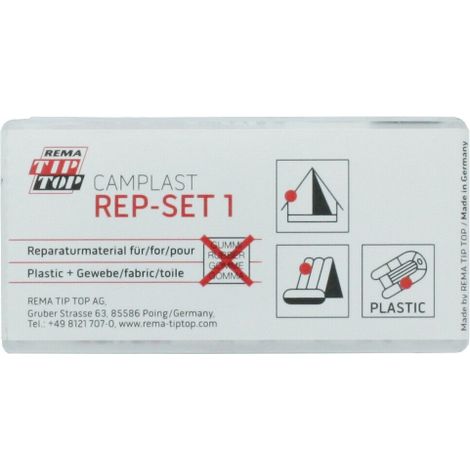 Kit de re'paration anti-crevaison pour de'riveur gonflable et matelas de tente avec 4 patchs et 1 tube de ciment colle