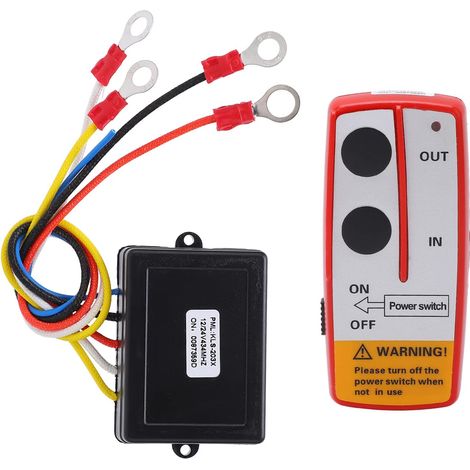 Treuil Universel Télécommande sans Fil Kit de Commande Manuelle avec Récepteur 12 V 24 V pour Camion ATV SUV(Rouge) (1/5)