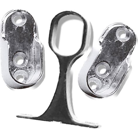 Supports Tringle Ovale Edm Fixation Latérale Et Centrale, Finition Aluminium - Edm