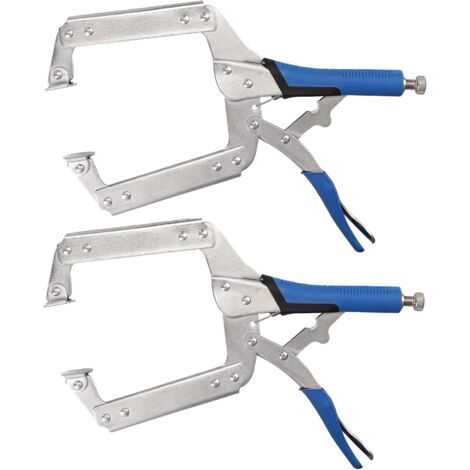 Pince C Clamp 2pcs Pince-Étau Robuste 14" Pince en C en Acier avec Vis Réglable Poignée en Caoutchouc et Levier à Dégagement Rapide Outil de Serrage Antirouille pour Menuiserie